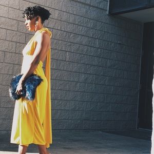 Nasty Gal Pants - Nasty Gal Yellow Velvet JumpSuit Nasty Gal Pants - Nasty Gal Yellow Velvet JumpSuit
